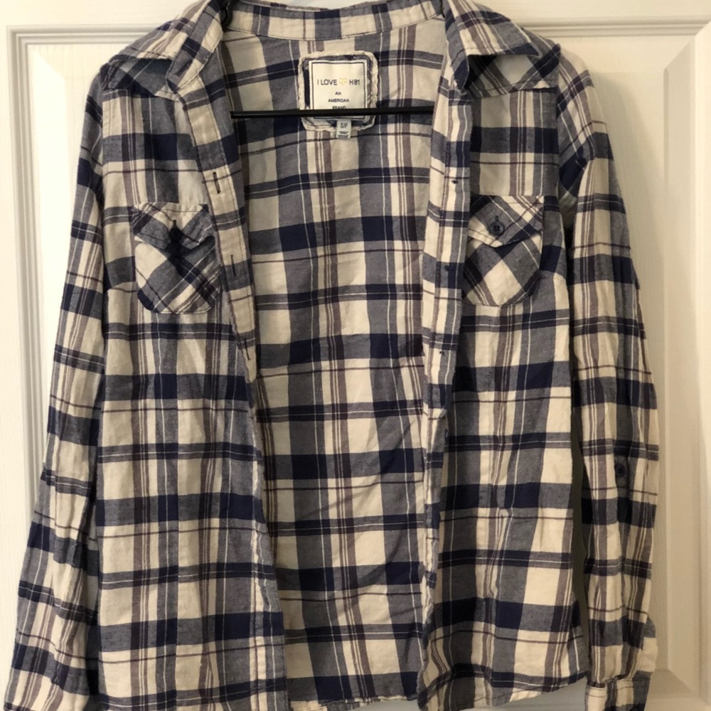 Blue plaid flannel